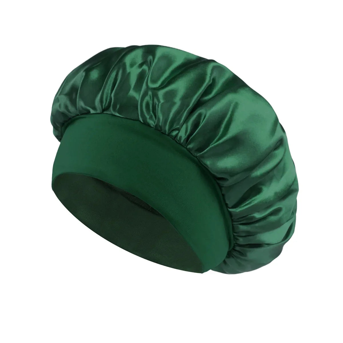 Women Satin Bonnet Hair Bonnet for Sleeping Hair Care Silk Bonnets Solid Wide-Brimmed Sleeping Hat with Elastic Soft Band